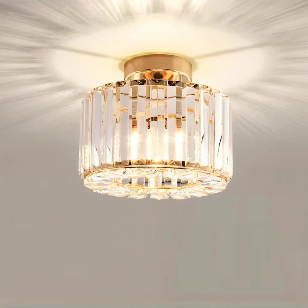 Elegant Crystal Ceiling Light Fixture – Modern LED Flush Mount Lamp for Living Room, Bedroom, and Kitchen