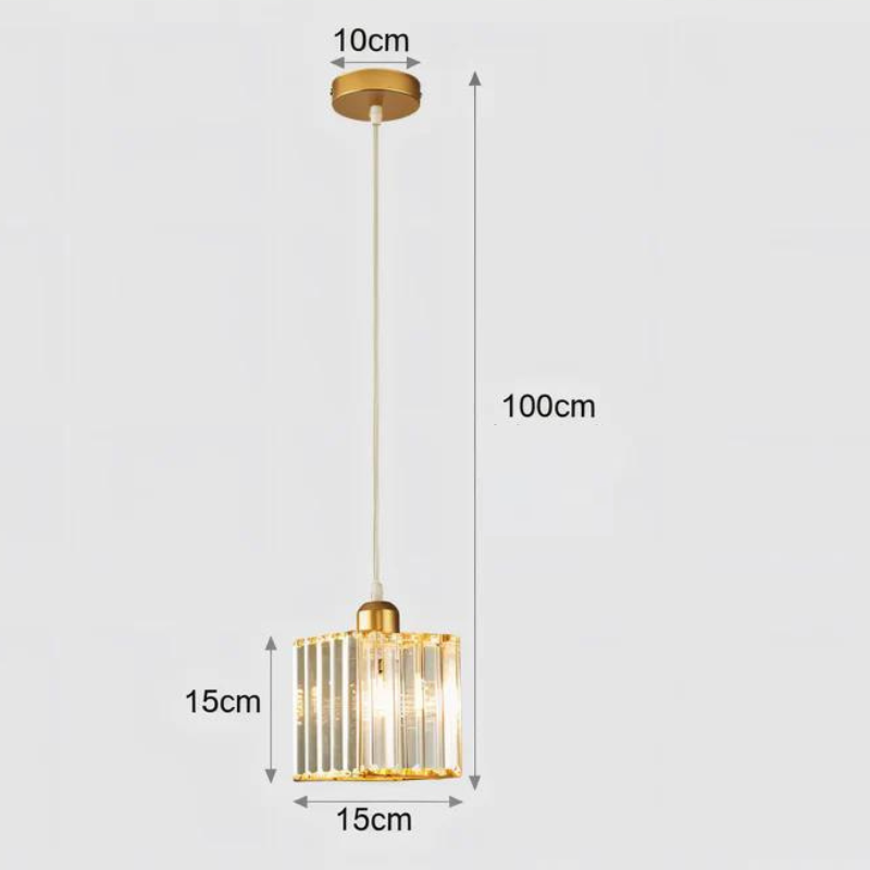 Elegant Crystal Pendant Light with Adjustable Height – Black or Gold Finish