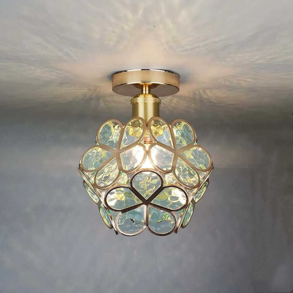 Elegant Glass Flower Ceiling Lamp – Unique Floral Design for Warm Ambiance
