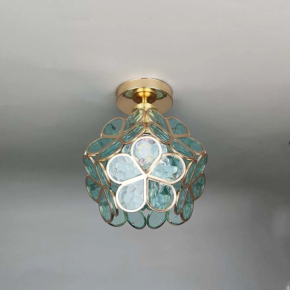 Elegant Glass Flower Ceiling Lamp – Unique Floral Design for Warm Ambiance