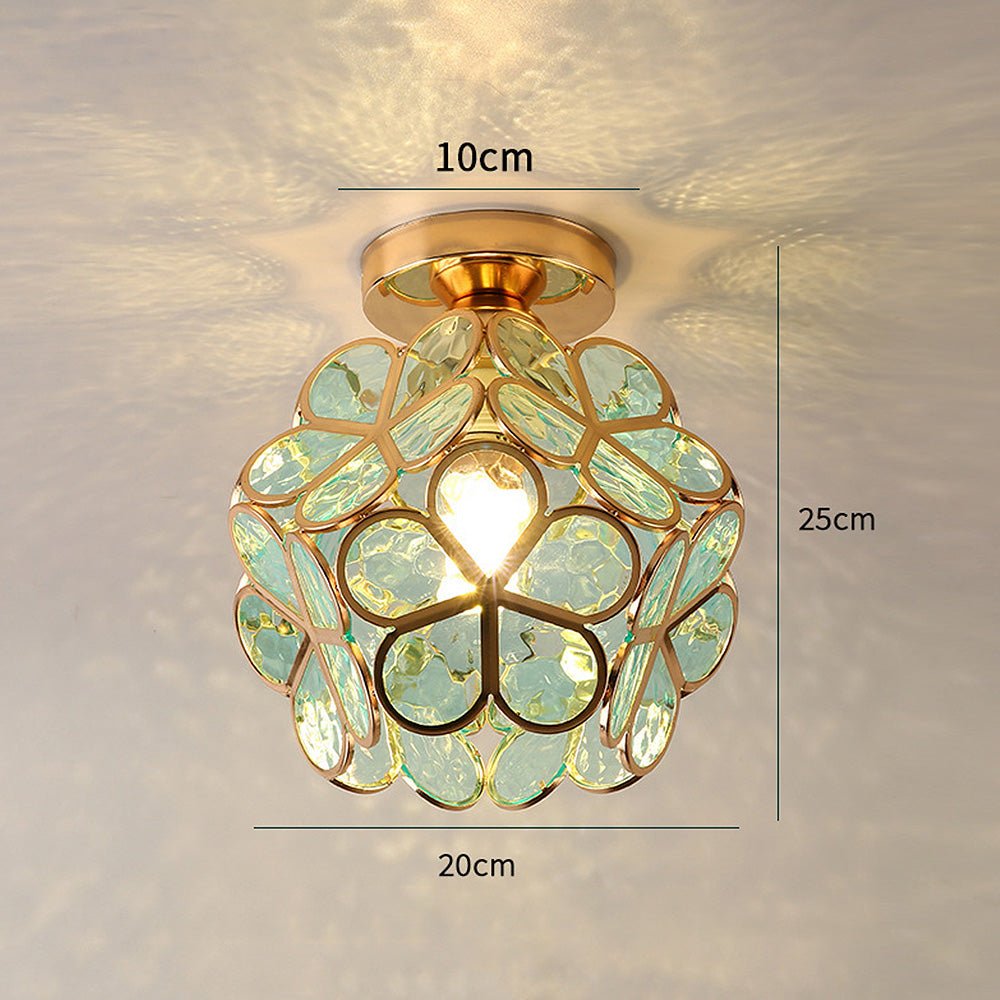 Elegant Glass Flower Ceiling Lamp – Unique Floral Design for Warm Ambiance