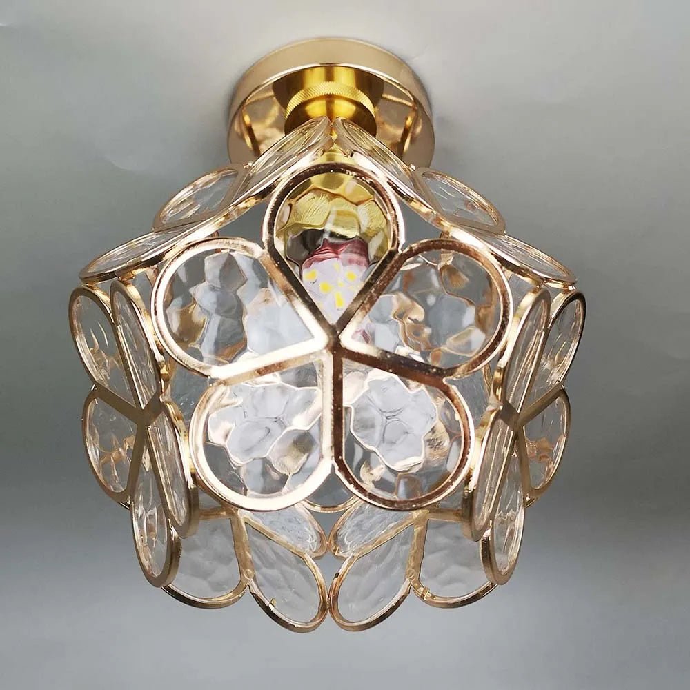 Elegant Glass Flower Ceiling Lamp – Unique Floral Design for Warm Ambiance