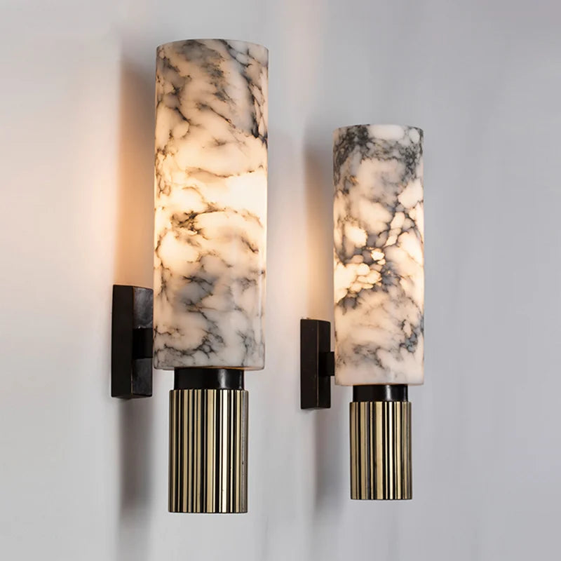 Elegant Marble LED Wall Lamp with Soft Ambient Lighting – Modern Luxury Wall Sconce