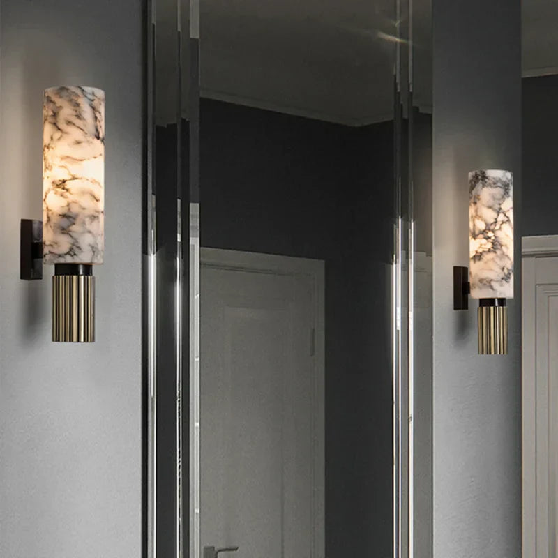 Elegant Marble LED Wall Lamp with Soft Ambient Lighting – Modern Luxury Wall Sconce