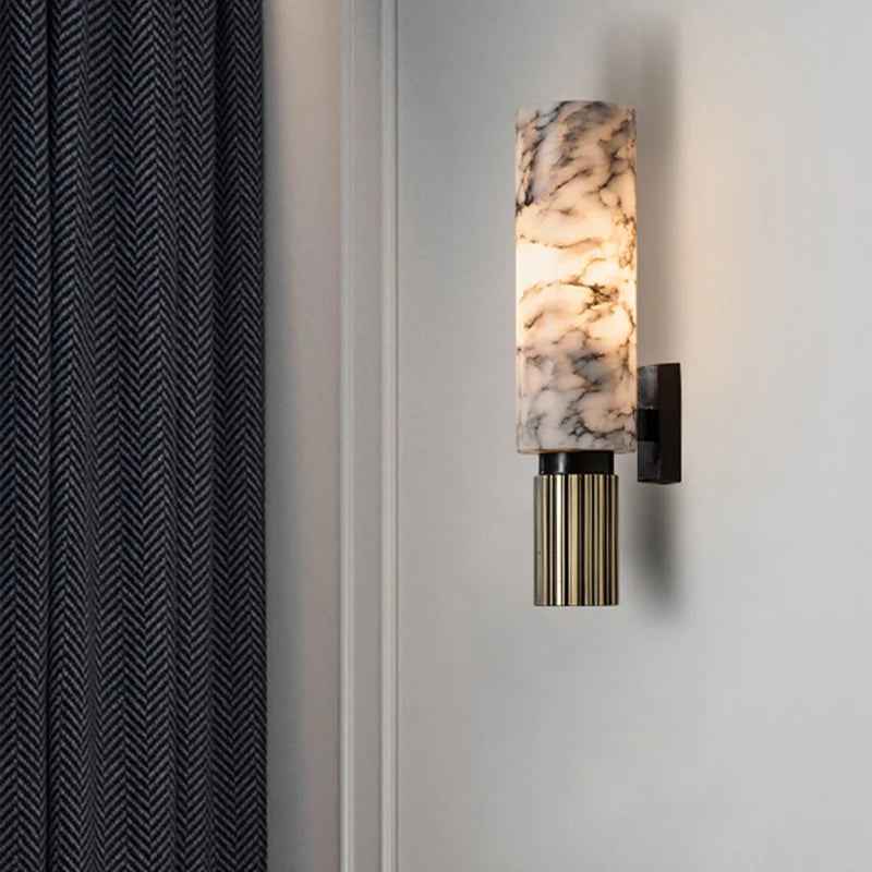 Elegant Marble LED Wall Lamp with Soft Ambient Lighting – Modern Luxury Wall Sconce