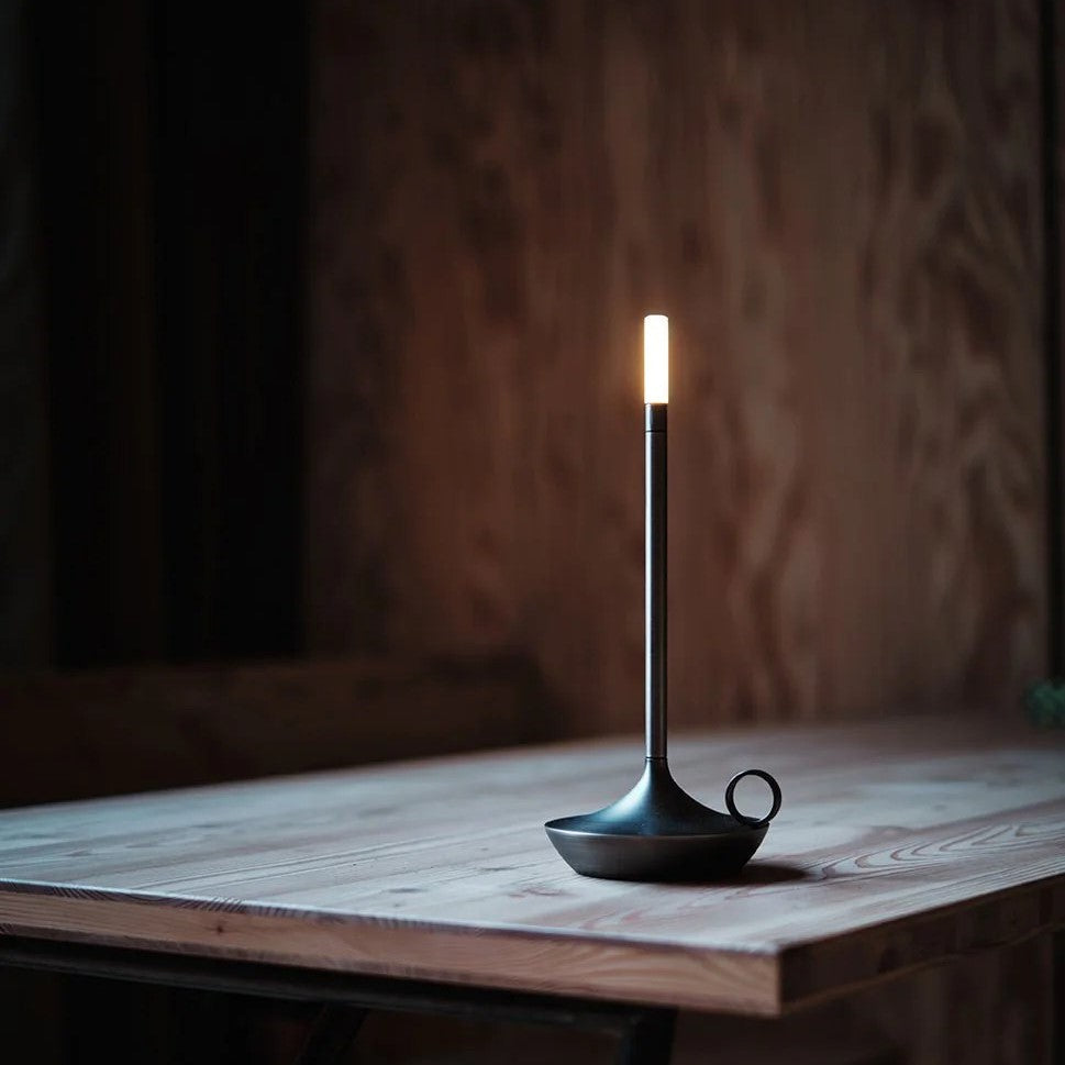 Elegant Nordic Candlestick Lamp – Rechargeable LED Table Light with Dimmable Function
