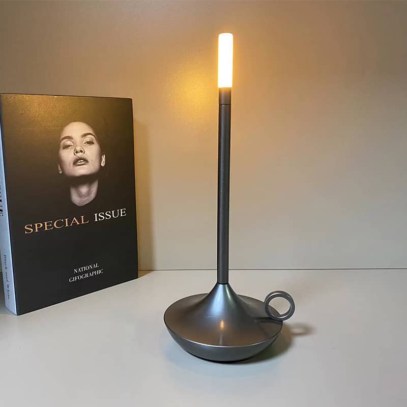 Elegant Nordic Candlestick Lamp – Rechargeable LED Table Light with Dimmable Function