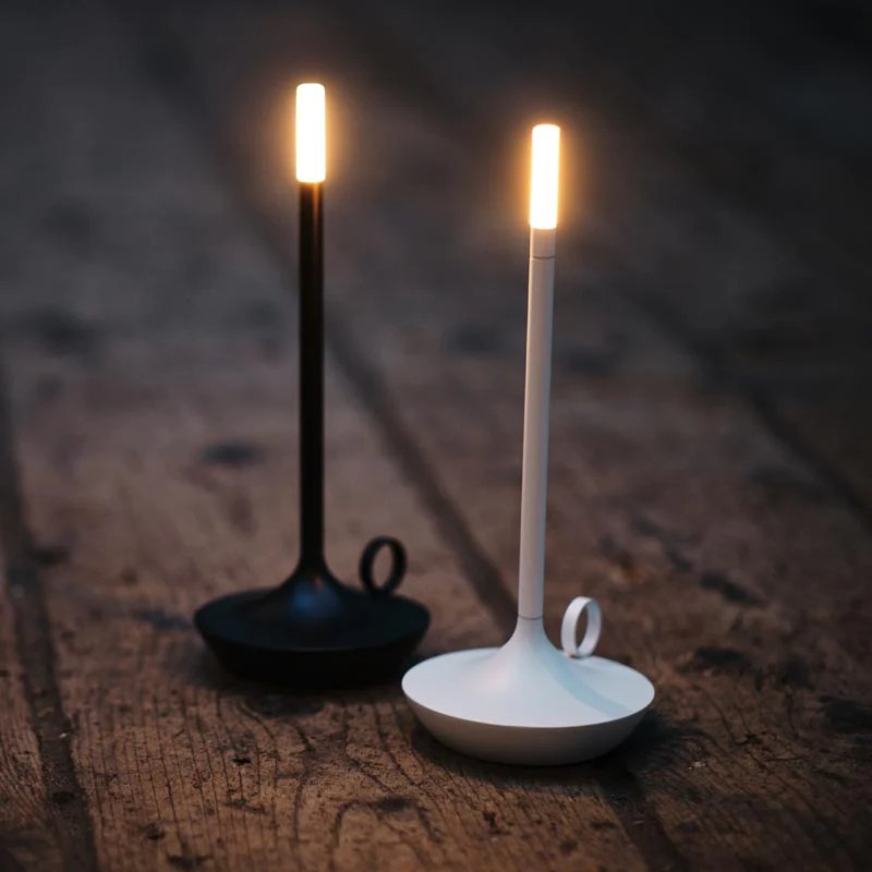 Elegant Nordic Candlestick Lamp – Rechargeable LED Table Light with Dimmable Function