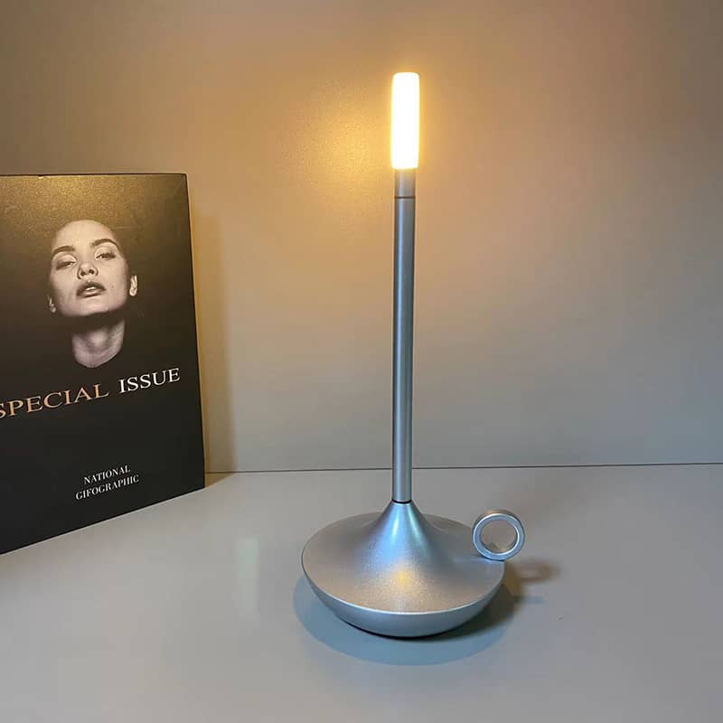 Elegant Nordic Candlestick Lamp – Rechargeable LED Table Light with Dimmable Function