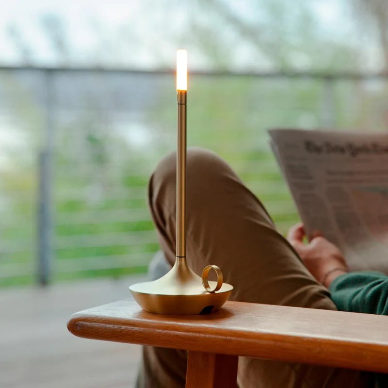 Elegant Nordic Candlestick Lamp – Rechargeable LED Table Light with Dimmable Function