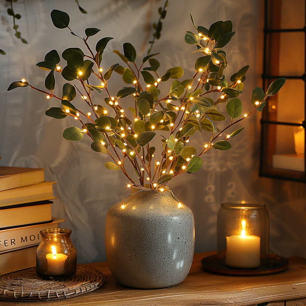 Enchanting Olive Branch Fairy Lights with 120 Warm White LEDs – 70cm Decorative Accent