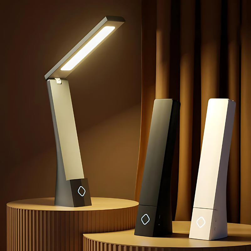 Foldable Touch Desk Lamp – Adjustable LED Brightness, Portable Small Table Lamp for Bedroom and Bedside Use