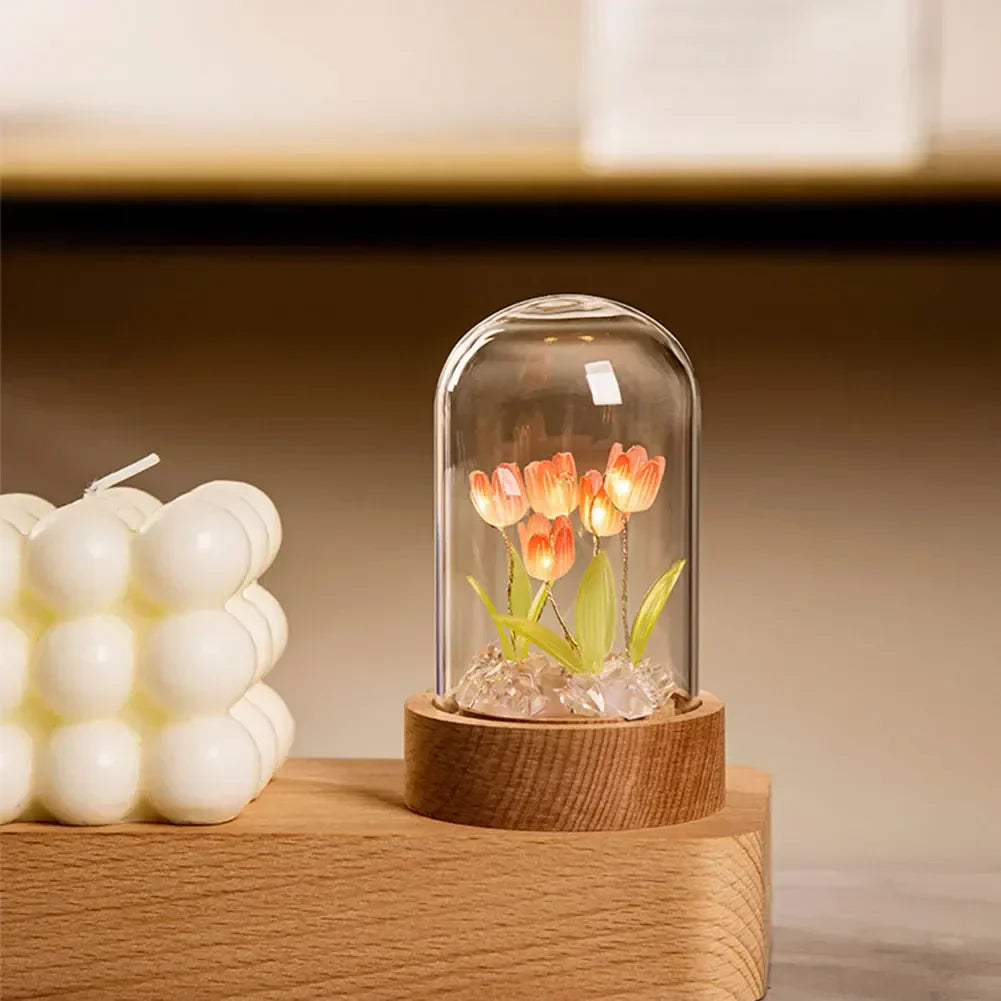 Handmade Flower Table Lamp – Colorful Bedside and Desk Lighting for Cozy Bedrooms and Living Spaces