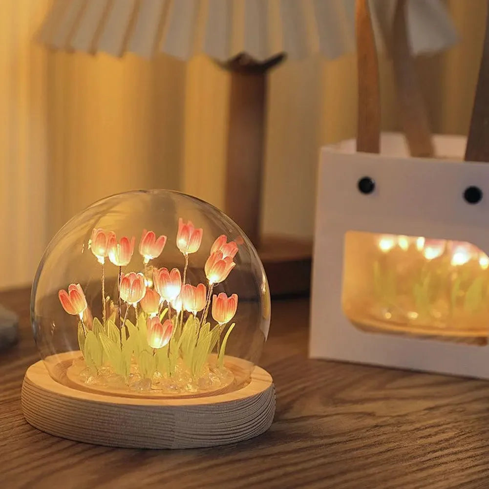 Handmade Flower Table Lamp – Colorful Bedside and Desk Lighting for Cozy Bedrooms and Living Spaces