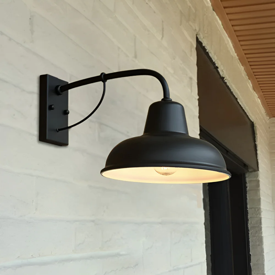 Industrial LED Outdoor Wall Light – Black Metal Design, IP65 Weatherproof, Energy Efficient Exterior Lantern for Garden and Patio