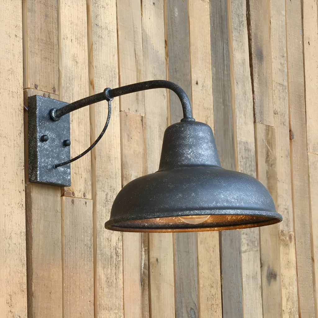 Industrial LED Outdoor Wall Light – Black Metal Design, IP65 Weatherproof, Energy Efficient Exterior Lantern for Garden and Patio