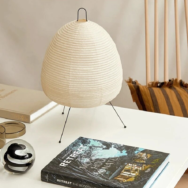 Japanese Rice Paper LED Table Lamp – Traditional Design with Modern Functionality