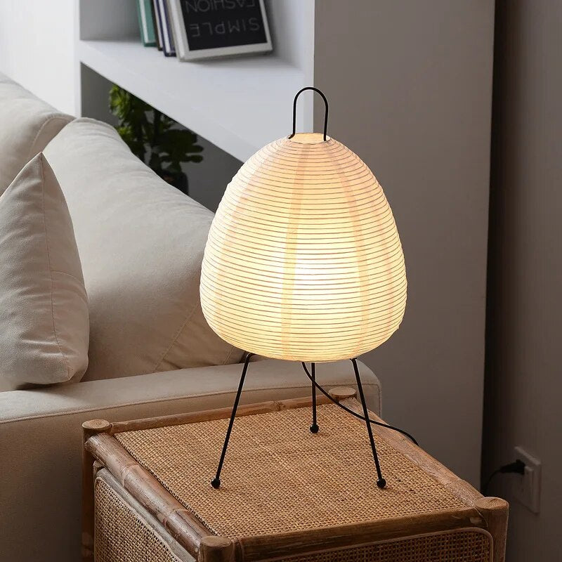 Japanese Rice Paper LED Table Lamp – Traditional Design with Modern Functionality