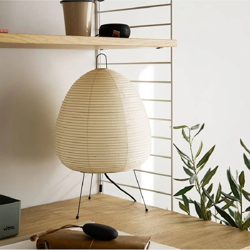 Japanese Rice Paper LED Table Lamp – Traditional Design with Modern Functionality