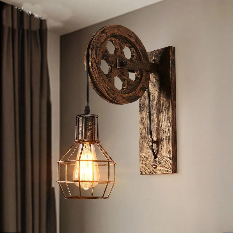 Medieval Wall Lamp with Vintage Metal and Glass Design – Elegant Lighting for Home Decor