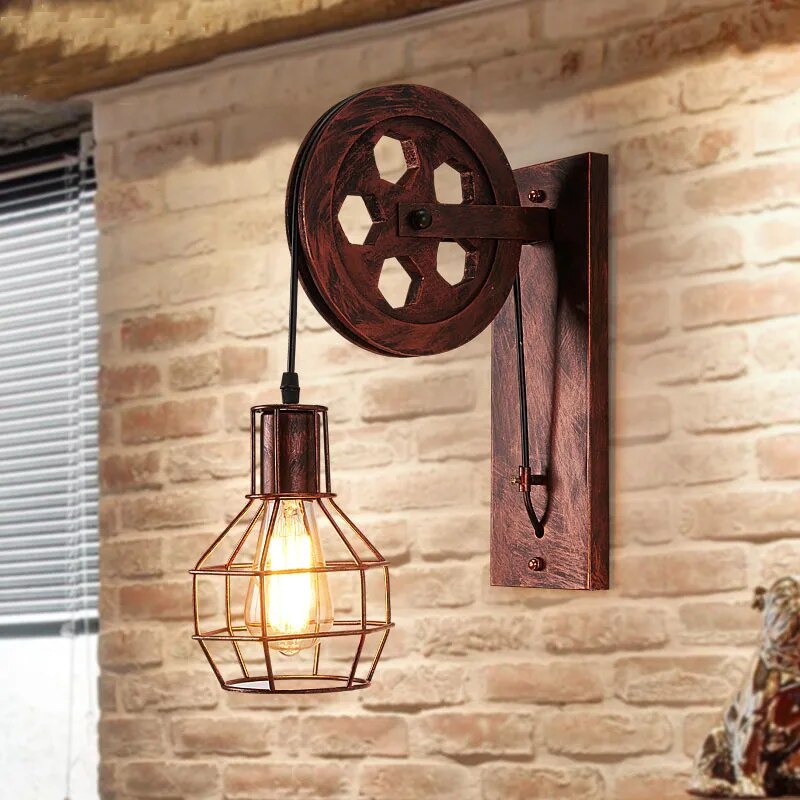 Medieval Wall Lamp with Vintage Metal and Glass Design – Elegant Lighting for Home Decor