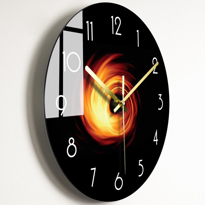 Modern 30cm Glass Wall Clock with Silent Quartz Movement and Scratch-Resistant Surface