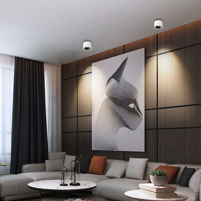 Modern Adjustable LED Flush Mount Ceiling Light Fixture – Minimalist Round Design for Contemporary Spaces