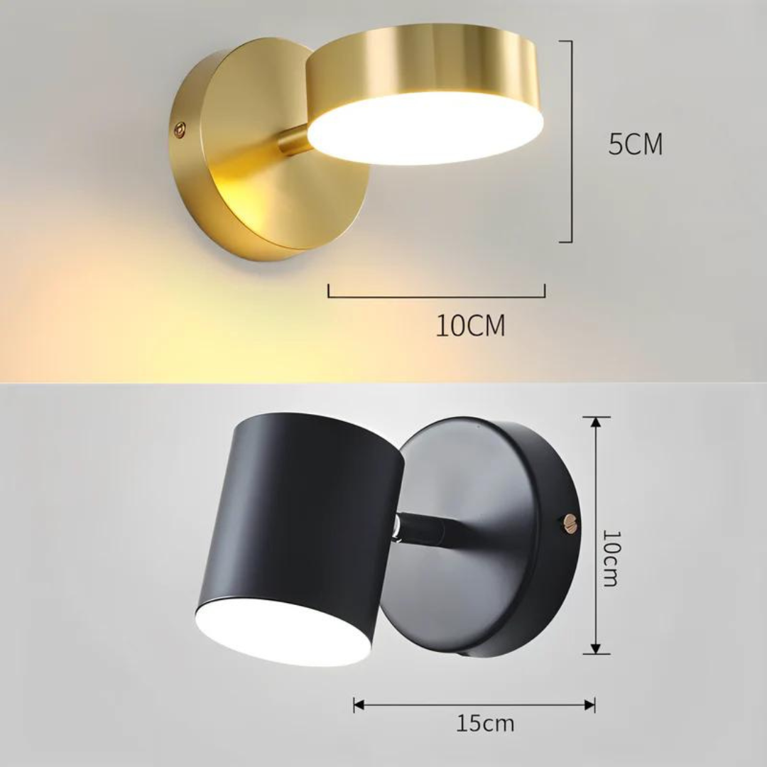Modern Adjustable LED Wall Spotlight – Energy-Efficient Lighting in Gold or Black Finish