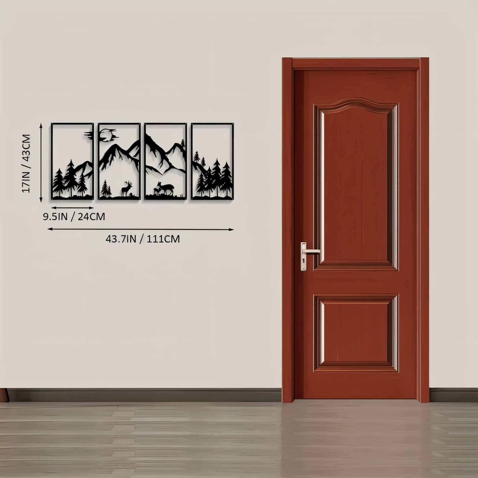Modern Black Metal Mountain Wall Art – Abstract Nature-Inspired Decor for Home and Office