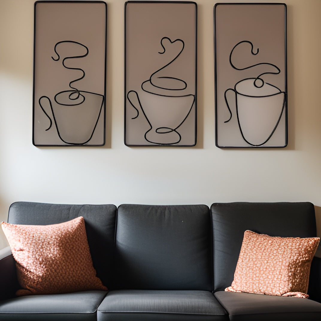 Modern Black Metal Mountain Wall Art – Abstract Nature Decor for Home and Office