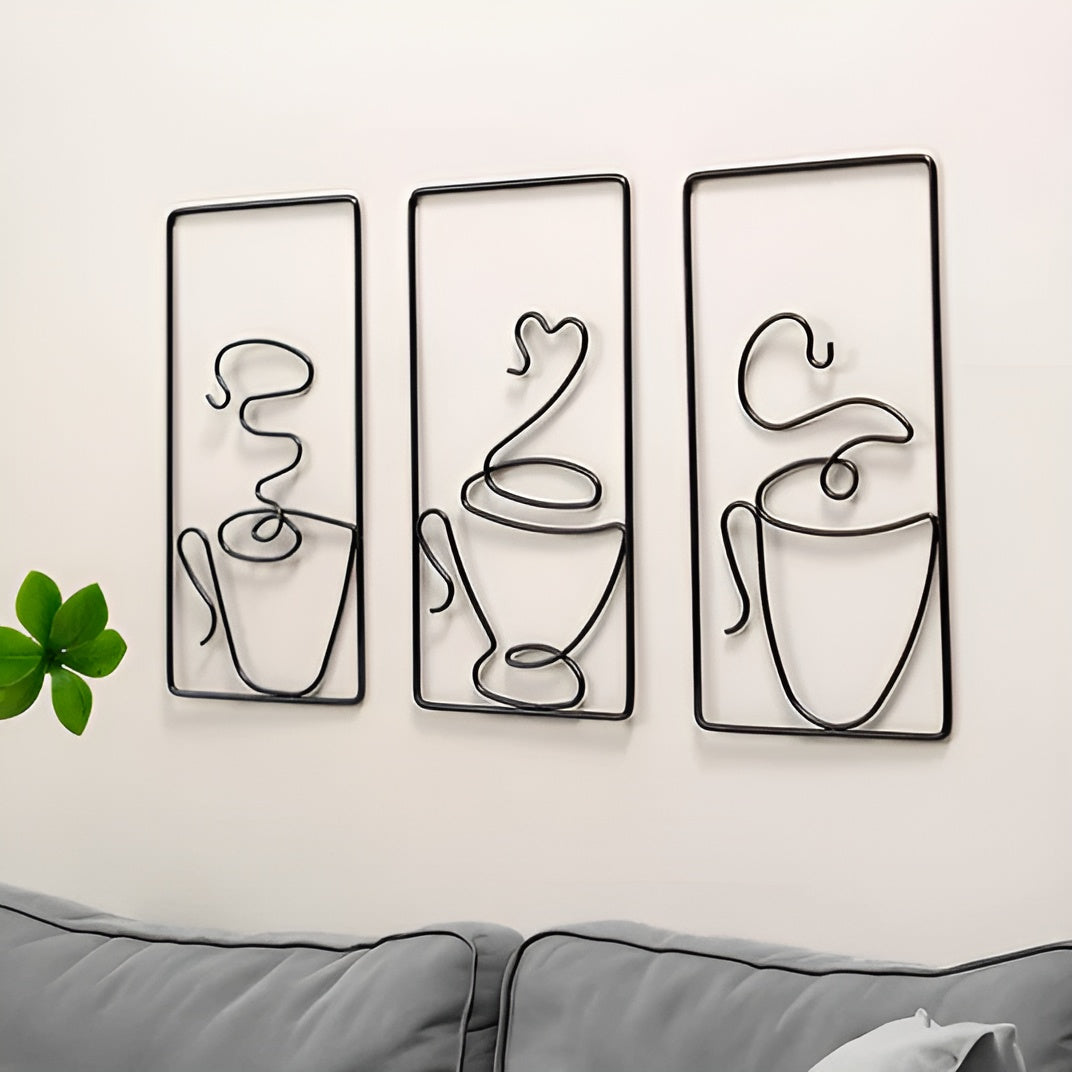 Modern Black Metal Mountain Wall Art – Abstract Nature Decor for Home and Office