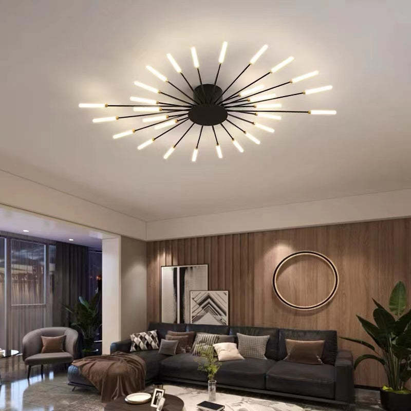 Modern Fireworks Ceiling Chandelier for Living Room – Stylish Metal Light Fixture