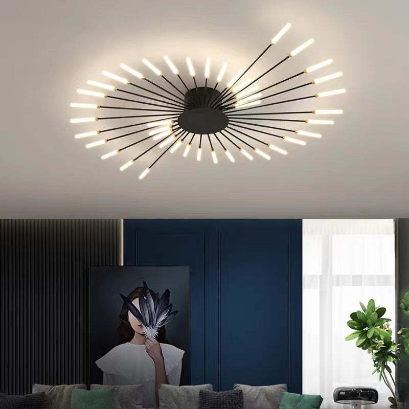 Modern Fireworks Ceiling Chandelier for Living Room – Stylish Metal Light Fixture