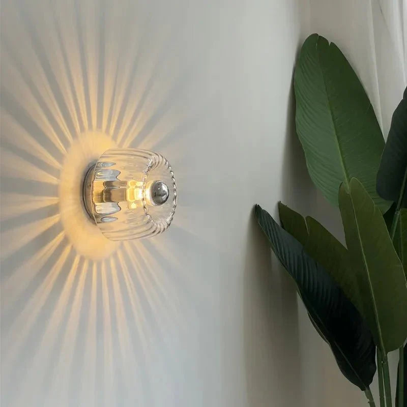 Modern Glass Wall Lamp with Soft LED Lighting – Elegant Minimalist Sconce for Home Decor
