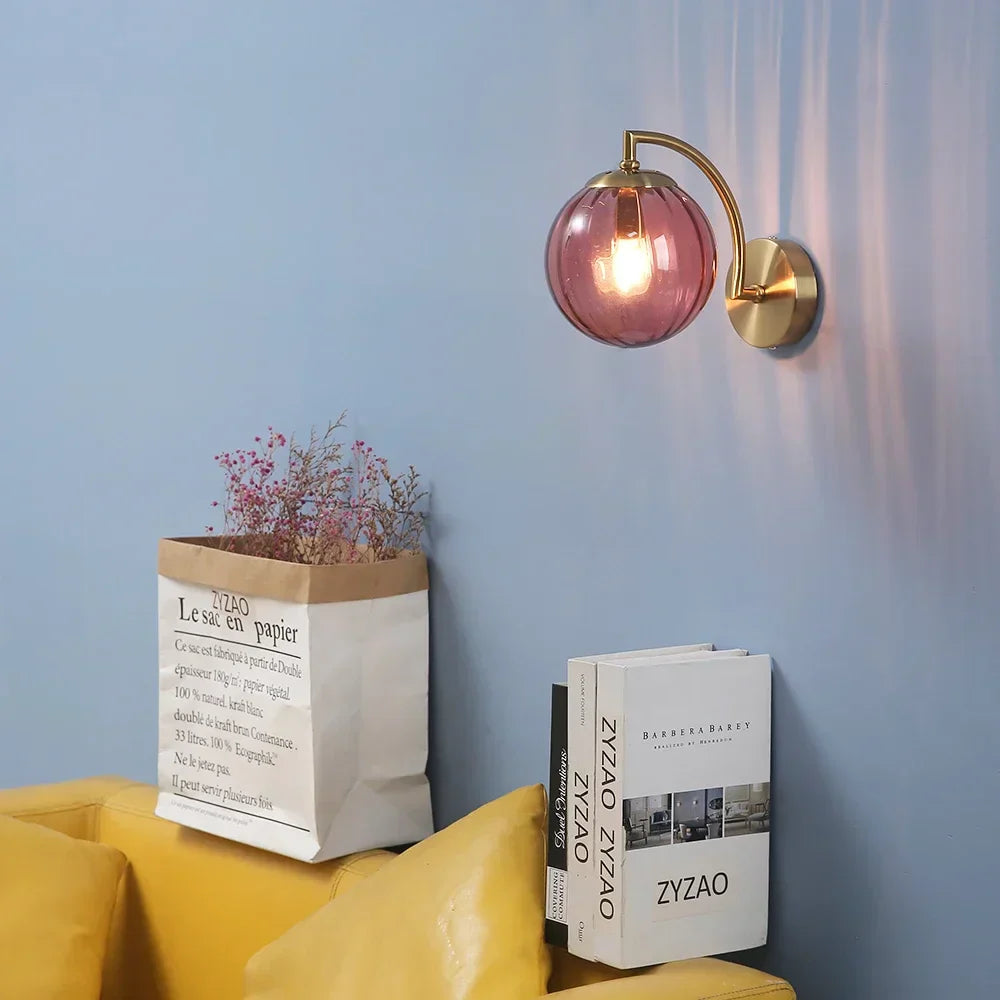 Modern Glass Wall Sconce with Integrated LED – Elegant Wall Lamp for Living Room and Bedroom Lighting