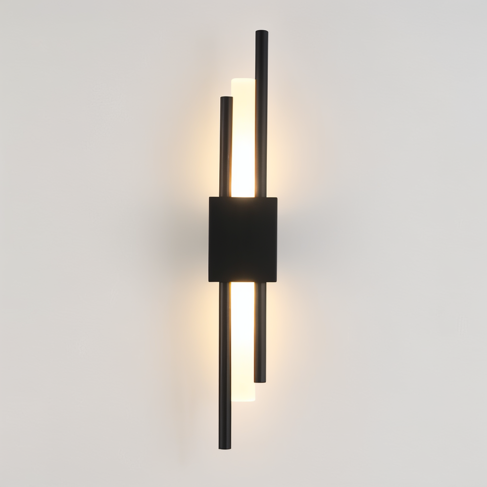 Modern Linear Wall Light in Gold and Black Finish – Sleek Minimalist Design for Elegant Interiors