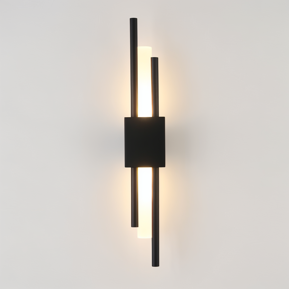 Modern Linear Wall Light in Gold and Black Finish – Sleek Minimalist Design for Elegant Interiors