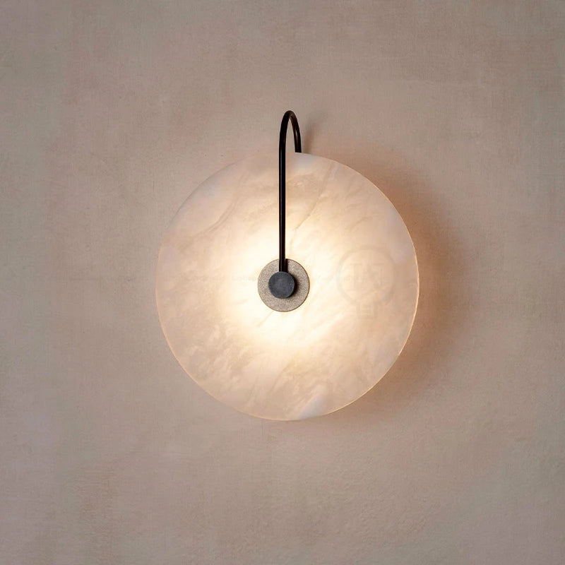 Modern Marble Wall Light - Elegant Circular Design Sconce for Bathroom and Home Decor
