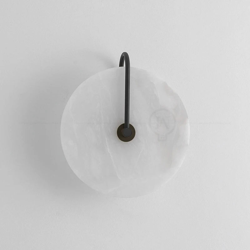 Modern Marble Wall Light - Elegant Circular Design Sconce for Bathroom and Home Decor