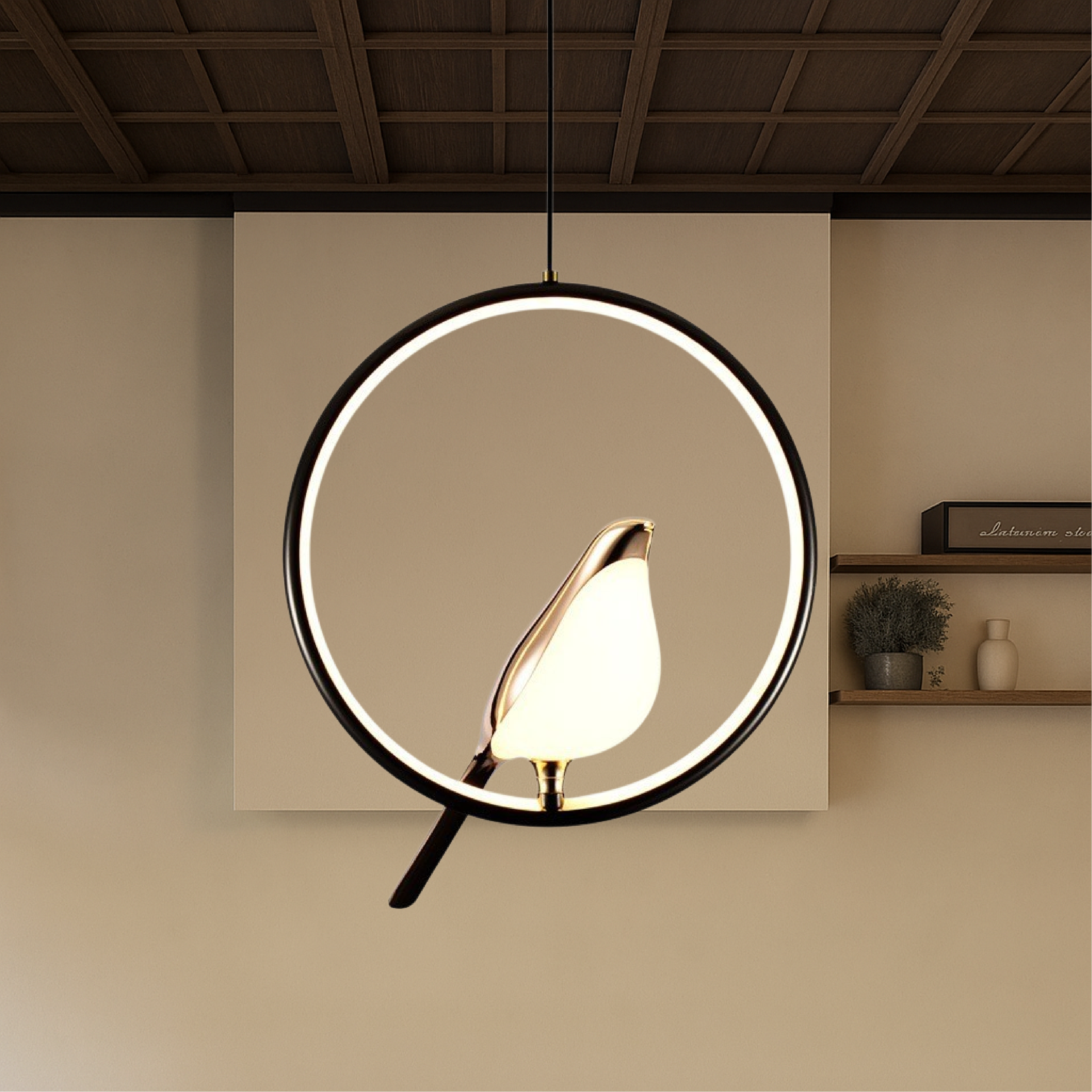 Unique Bird Motif Hanging Light