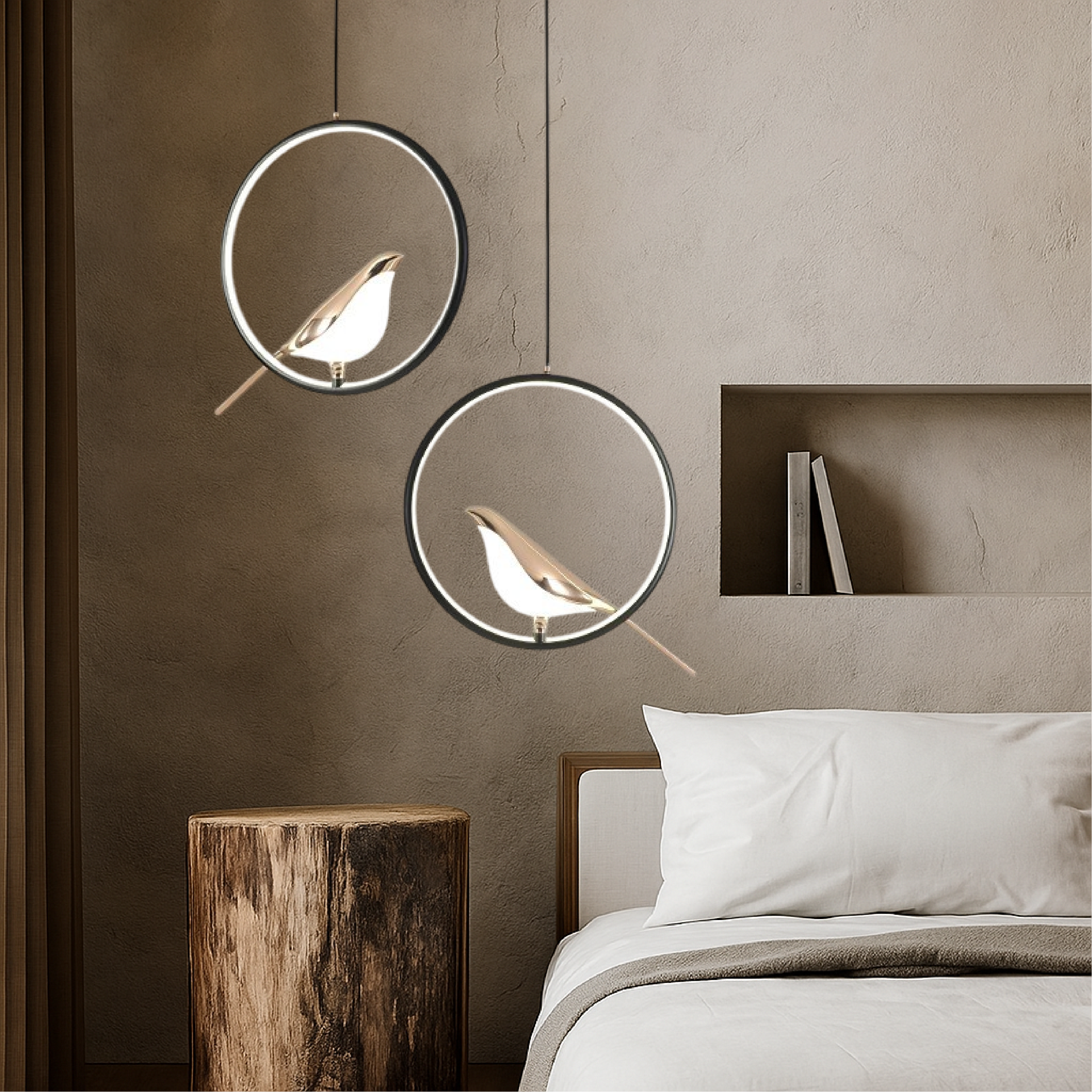 Unique Bird Motif Hanging Light