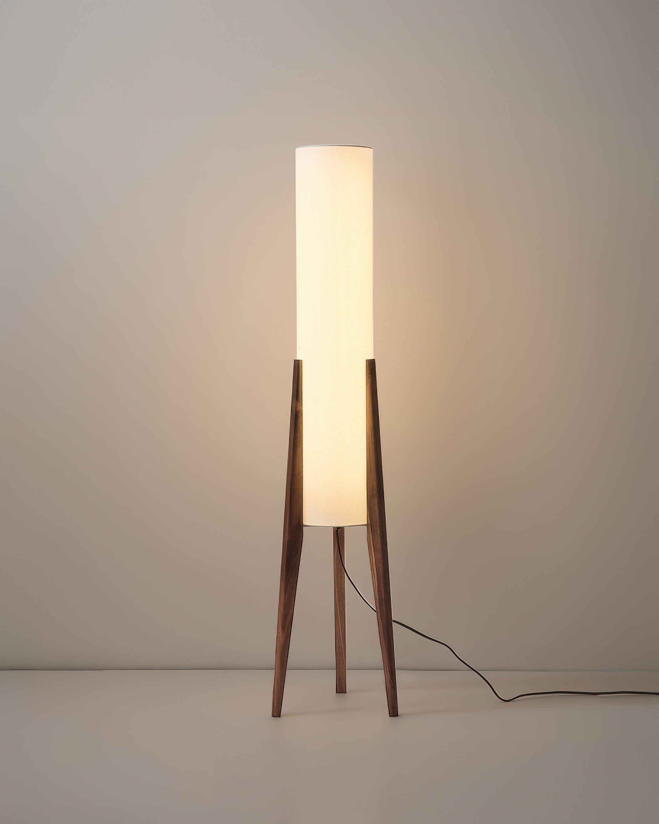 Lampe sur pied en noyer Lampe d'art en bois massif