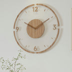 Nordic Silent Wall Decoration Clock Made of Real Wood, 35 cm