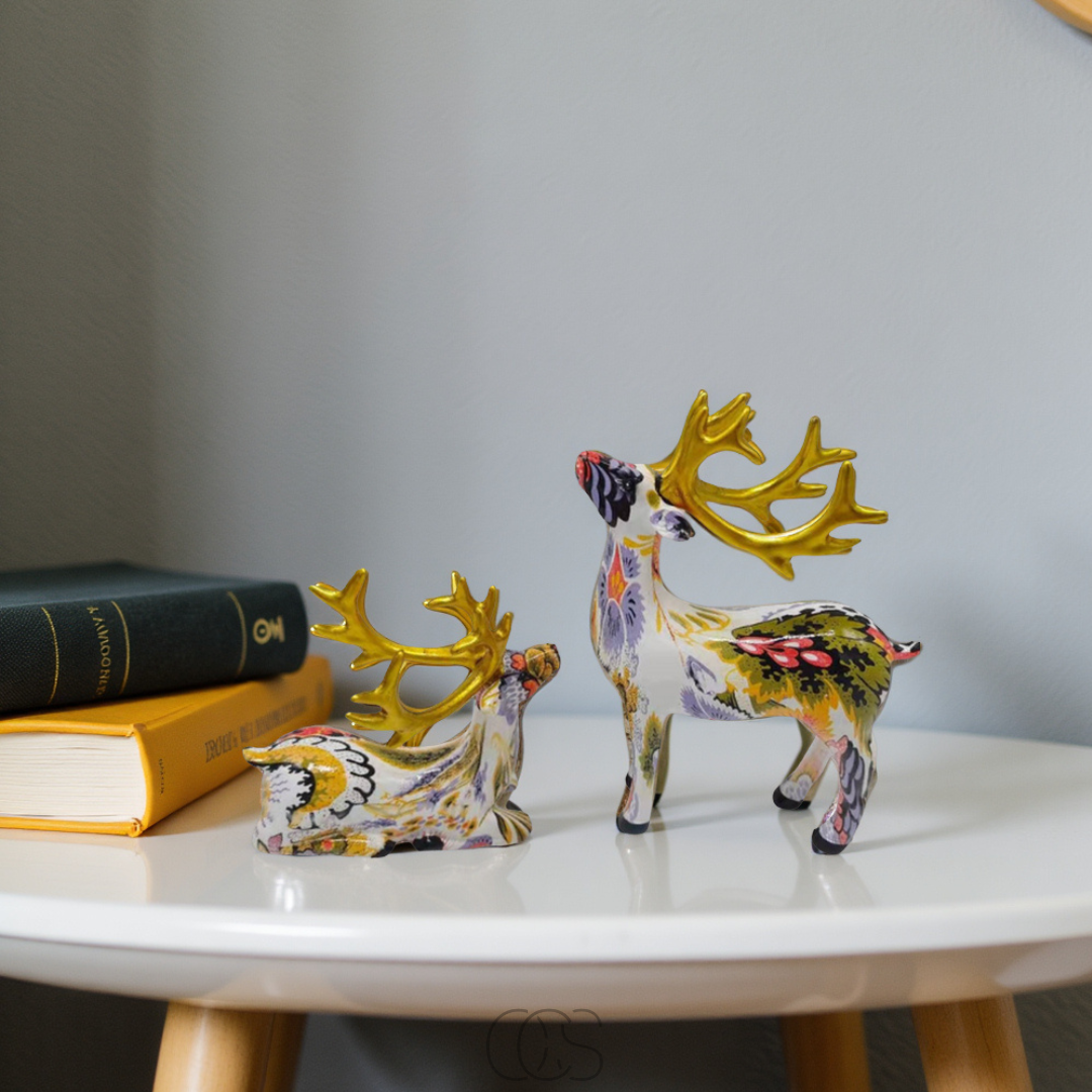 Opertsa - Abstract Deer Sculpture - Decorative Table Sculpture in Resin