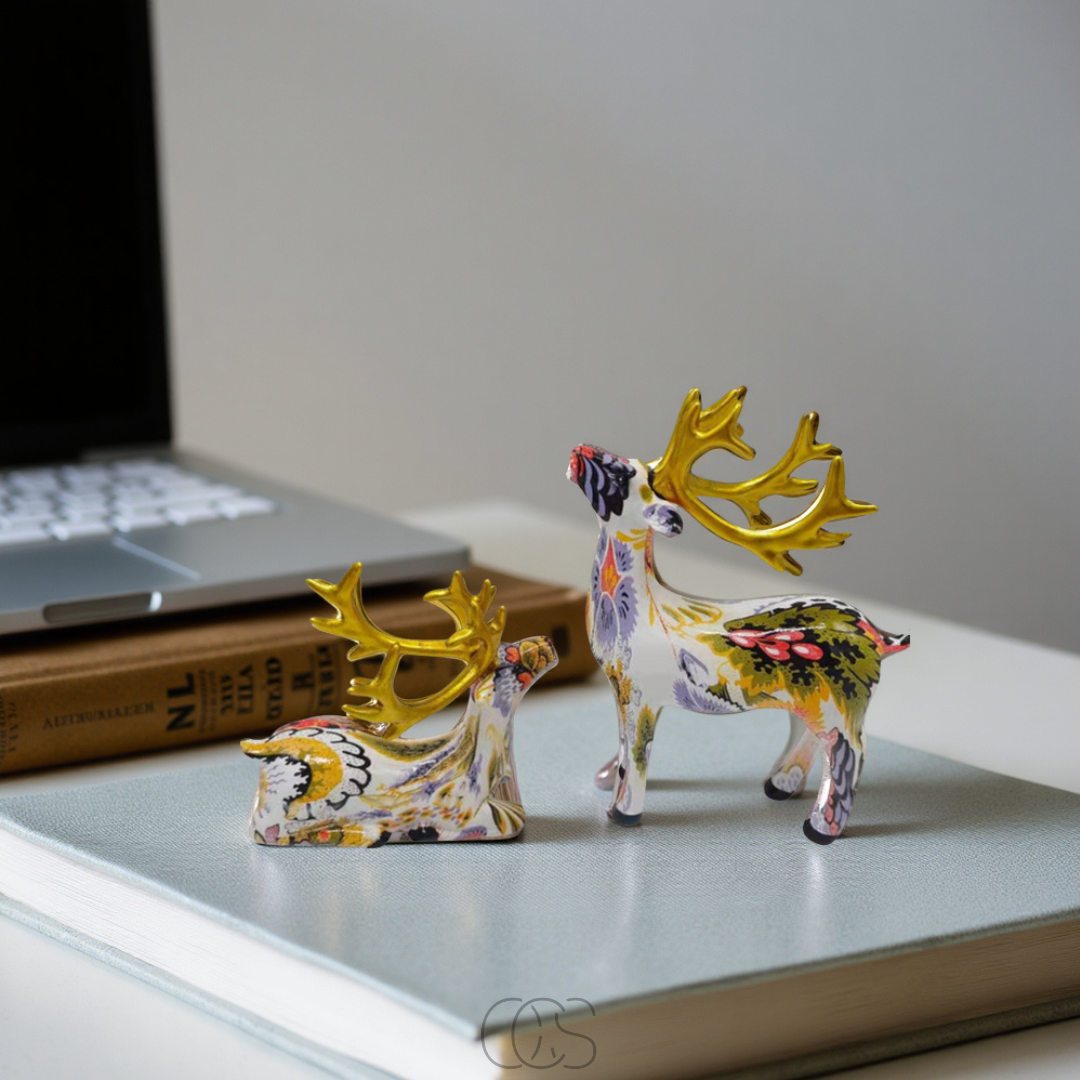 Opertsa - Abstract Deer Sculpture - Decorative Table Sculpture in Resin