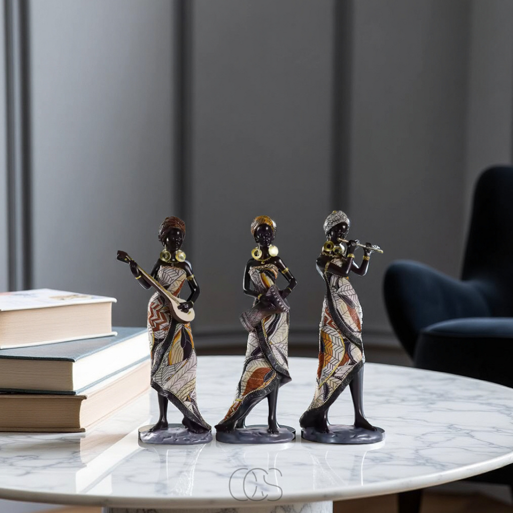 Opertsa - African Musicians Statue Set - Decorative Sculptures
