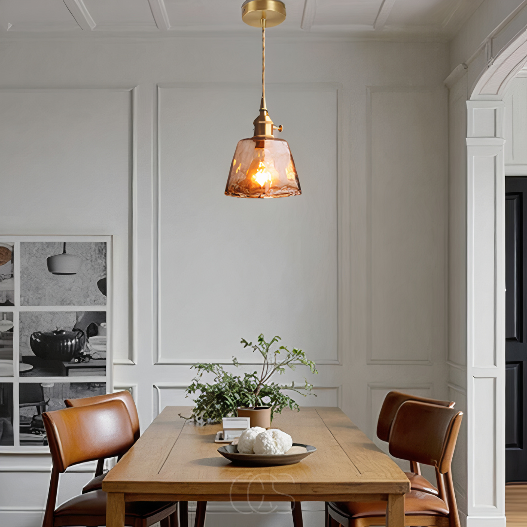 Opertsa - Amber Glass Pendant Lamp – Warm Light & Stylish Design