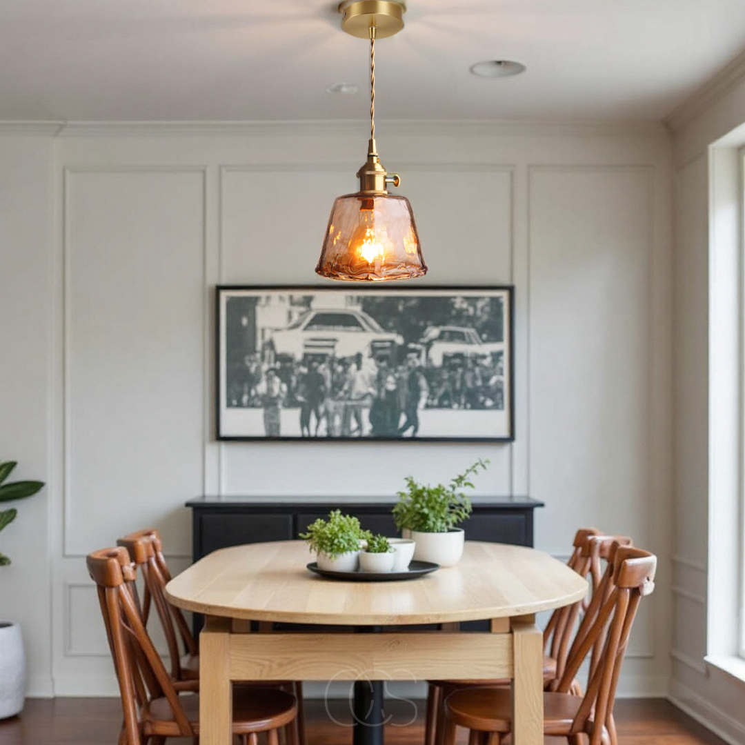 Opertsa - Amber Glass Pendant Lamp – Warm Light & Stylish Design