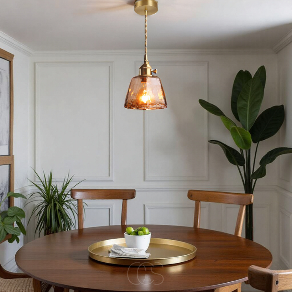 Opertsa - Amber Glass Pendant Lamp – Warm Light & Stylish Design