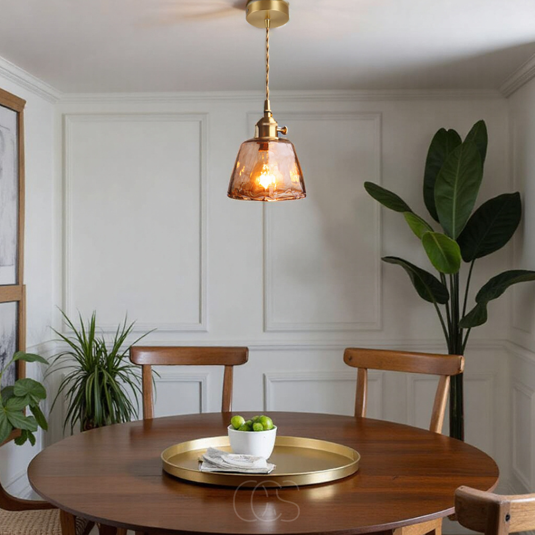 Opertsa - Amber Glass Pendant Lamp – Warm Light & Stylish Design